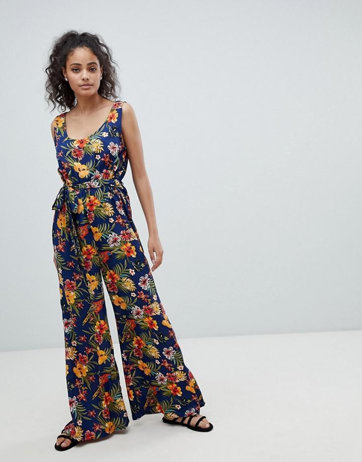 Rock & Religion Tropical Print Cullotte Jumpsuit - Multi