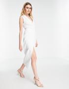 Asos Design Sleeveless Midi Blazer Dress In White