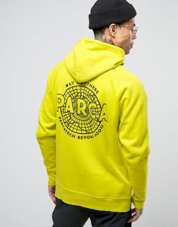 Parca Hoodie With Back Print - Yellow