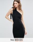 Oh My Love Tall One Shoulder Mini Dress - Black
