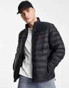 Polo Ralph Lauren Terra Icon Logo Recycled Nylon Puffer Jacket In Black