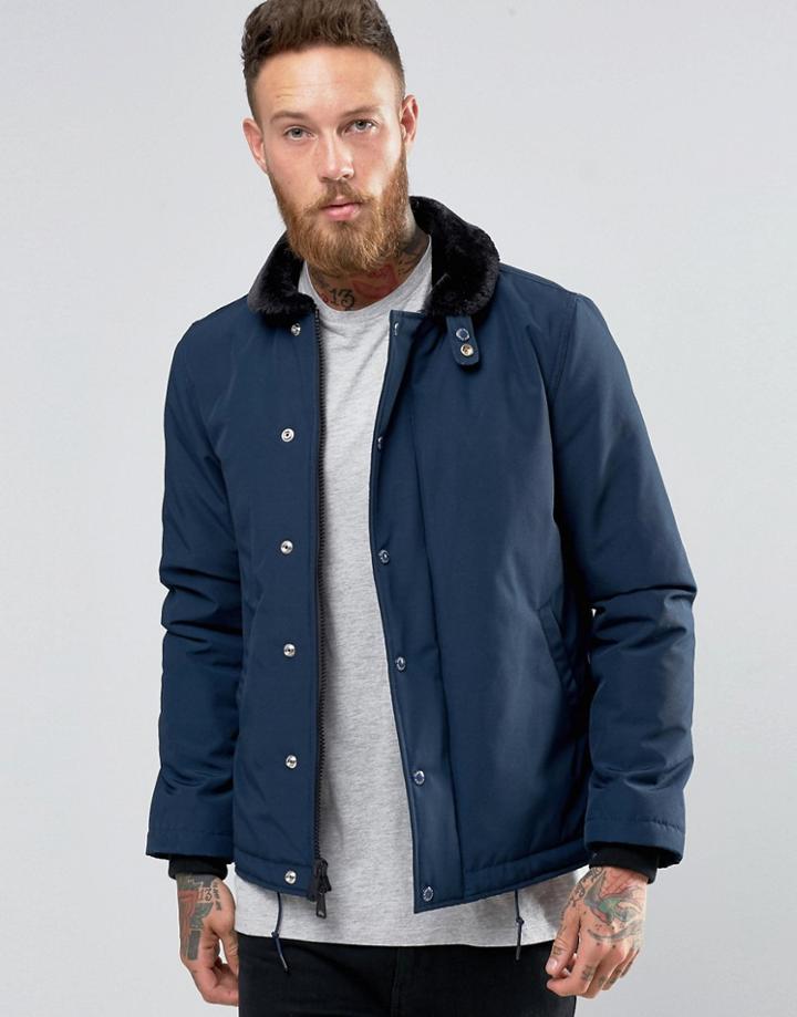 Penfield Ashwood Thermolite Jacket Faux Shearling Collar - Navy