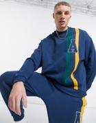 Asos Actual Oversized Sweatshirt With Cut And Sew Stripes In Navy - Part Of A Set