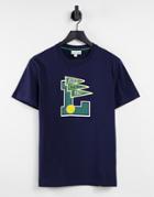 Lacoste Collegiate Large Logo T-shirt In Navy