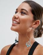 Asos Festival Bead Hoop Earrings - Blue