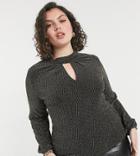 Simply Be High Neck Keyhole Top In Black And Gold