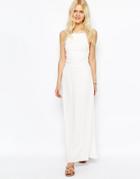 Asos Maxi Dress With Tie Back - Ivory