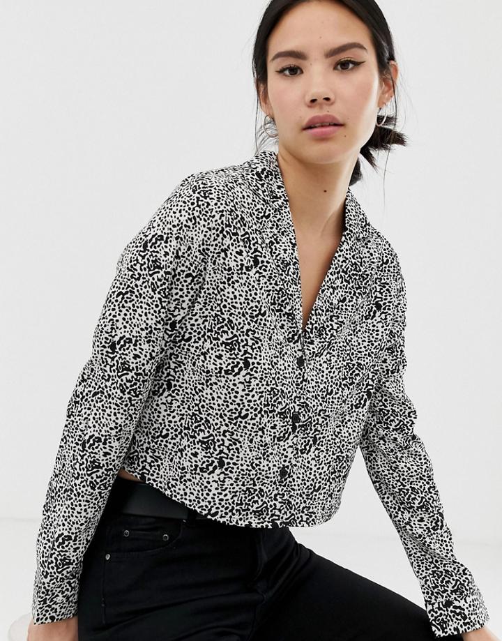Influence Crop Dalamation Print Shirt - Multi