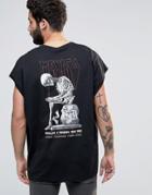 Asos Oversized T-shirt With Sleeping Skeleton Back Print - Black