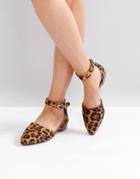Raid Debbie Leopard Ankle Strap Ballet Shoes - Multi