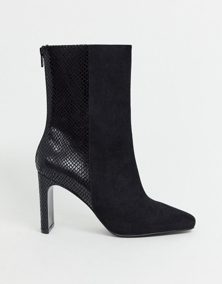 Asos Design Eleanor High Ankle Boots In Black