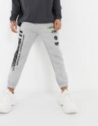 Pull & Bear Sweatpants With Reverse Print In Gray-grey