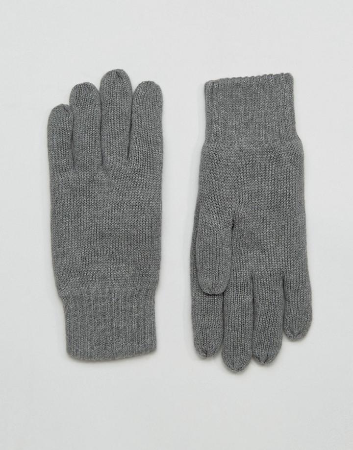 Selected Homme Leth Gloves In Gray - Gray