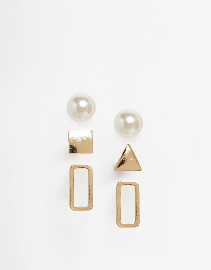 Selected Femme Majse Multipack Earrings - Gold