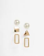 Selected Femme Majse Multipack Earrings - Gold