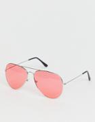 Svnx Aviator Sunglasses In Red - Red