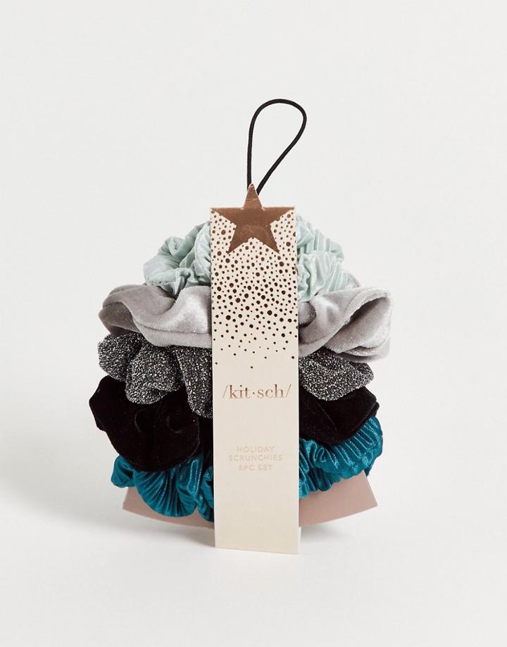 Kitsch Snowy Mint Hair Scrunchie Set-no Color