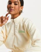 The Couture Club Fleece Crop Sweatshirt Set In Off White