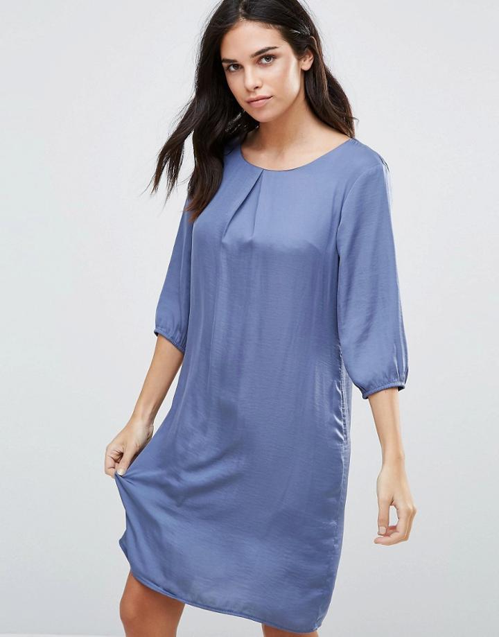 B.young 3/4 Sleeve Shift Dress - Blue