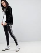 Adidas Originals Three Stripe Leggings In Black - Black