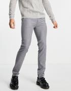 Topman Super Skinny Suit Pants In Gray