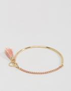 Asos Half Circle Bar And Tassel Bracelet - Multi