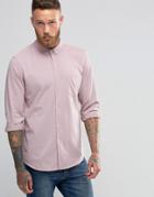 Asos Jersey Shirt With Long Sleeves In Dusty Pink - Pink