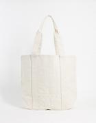 Asos Design Oversized Heavyweight Cotton Tote Bag In Ecru-neutral