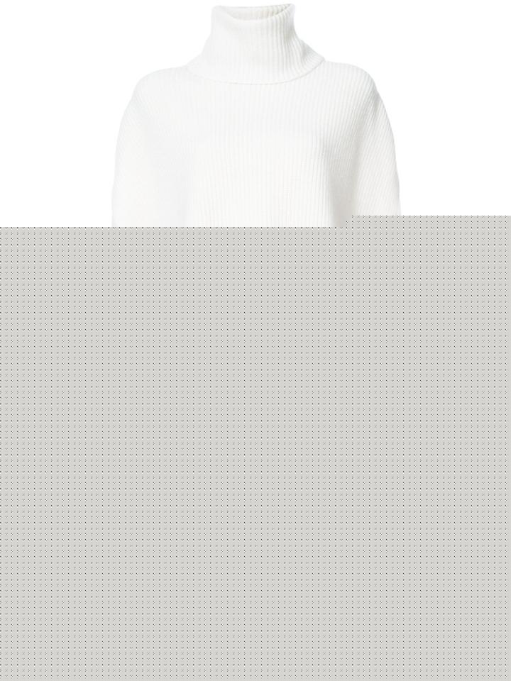 Asos Sweater With Roll Neck And Sheer Panel Detail - White