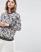 B.young Floral Woven Sweatshirt - Black