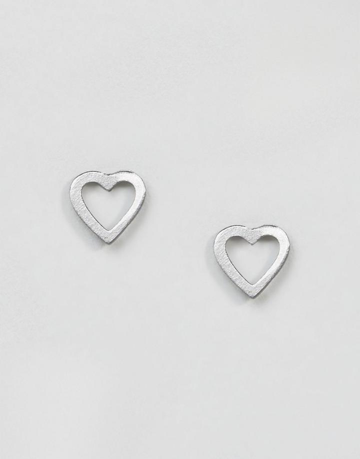 Pilgrim Heart Stud Earrings - Gray