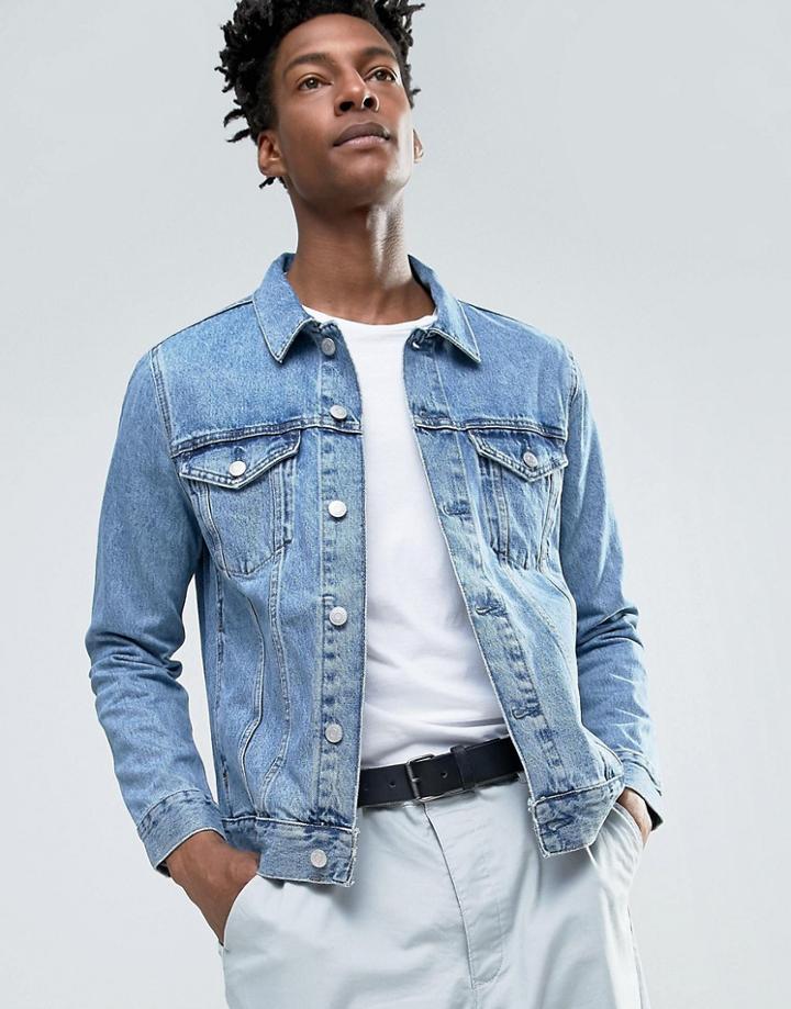 Weekday Single Denim Jacket Standard - Blue