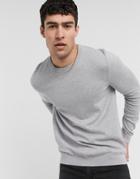 Topman Twist Heather Crew Sweater In Gray-grey