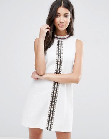 The English Factory Embellished Shift Dress - White