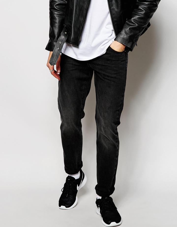 Asos Slim Jeans In Washed Black - Washed Black