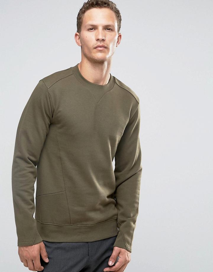 Celio Sweatshirt With Asymetrical Pocket Details - Green