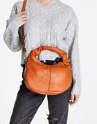 Topshop Mini Twist Handle Bag In Orange-black