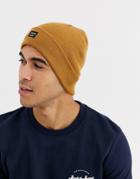 Jack & Jones Knitted Beanie In Tan-brown