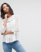 Asos Blouse With Embroidery And Lace Detail - Multi
