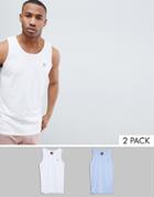 Le Breve 2 Pack Basic Raw Edge Tank - White