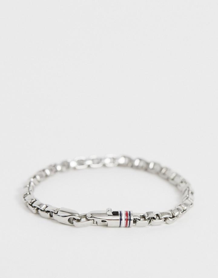 Tommy Hilfiger Box Chain Bracelet In Silver