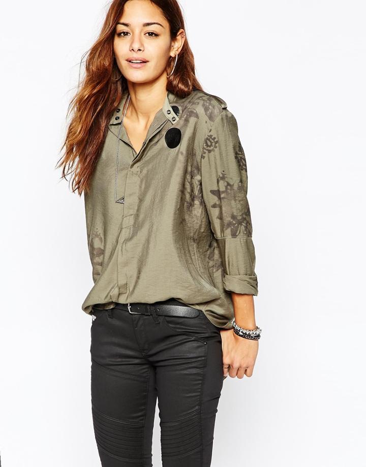 G Star Aeronautics Printed Utility Boyfriend Shirt - Green