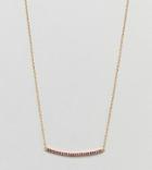 Shashi Sterling Silver 18k Gold Plated Crystal Pave Bar Necklace - Gold