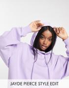 Asos Weekend Collective Coordinating Oversized Hoodie With Logo In Lilac-multi