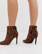 Call It Spring By Aldo Tulipe Stiletto Ankle Boots In Mixed Animal Print-black