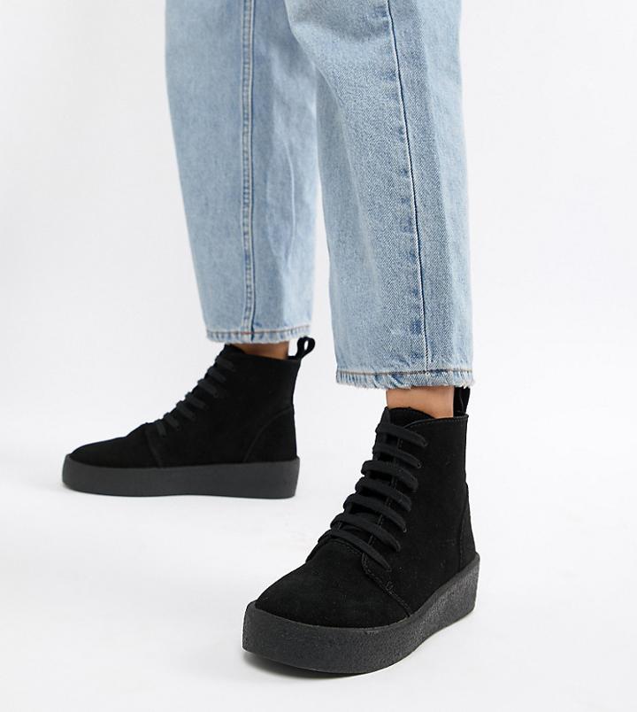Asos Design Dixon Suede Sneaker Boots-black