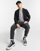 River Island Crinkle Bomber In Black