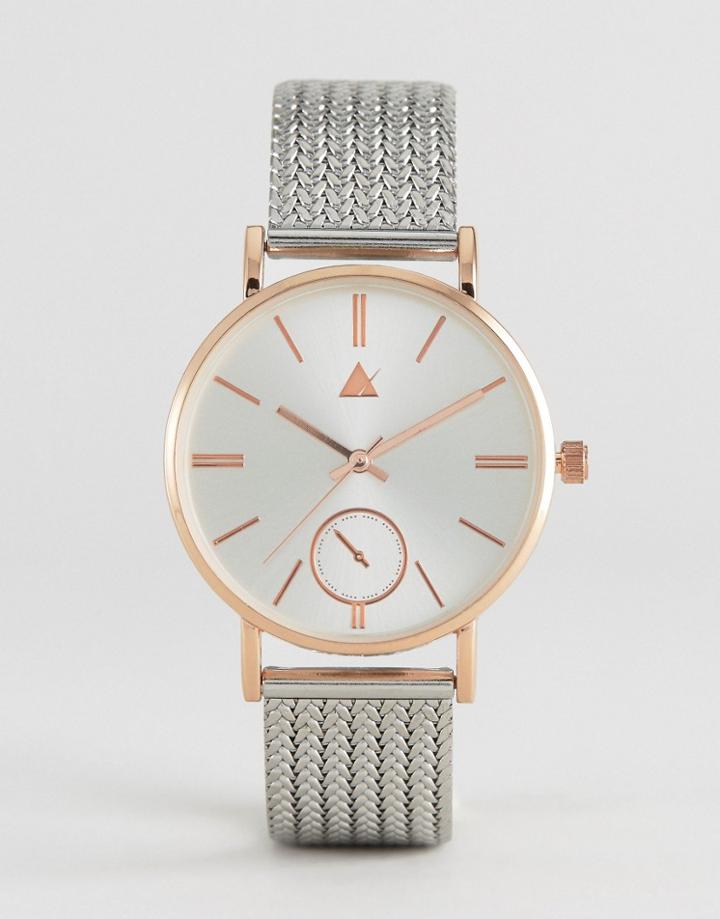 Asos Premium Clean Thick Mesh Strap Watch - Multi
