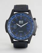 Crosshatch Black Watch With Blue Markings - Black