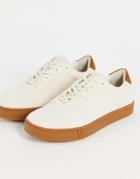 Na-kd Classic Court Sneakers In Beige With Gum Sole-neutral